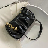 Casual Solid Underarm Shoulder Bag with Zipper Closure