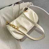 Casual Solid Underarm Shoulder Bag with Zipper Closure
