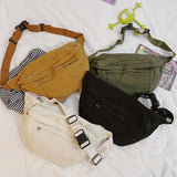 Solid Fanny pack Waist Bag Unisex Crossbody Chest Bags Hip hop Canvas Belt Bag
