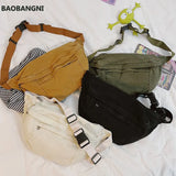 Casual Solid Fanny pack Waist Bag Large capacity Unisex Crossbody Chest Bags
