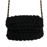 Solid Hand-woven Women Handbags Cotton Crochet Shoulder Messenger Bag