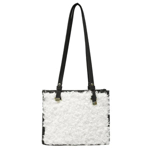 Soft Lambswool Large Totes Bags for Women Winter Plush Handbags