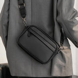 Solid PU Leather Crossbody Messenger Bag for Men