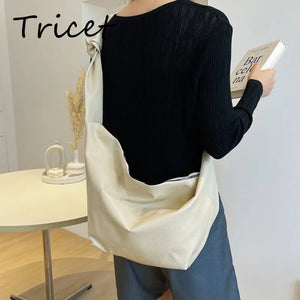 Casual Solid Crossbody Bag Large Capacity Soft Lady Shoulder Bag