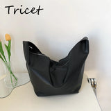 Casual Solid Crossbody Bag Large Capacity Soft Lady Shoulder Bag