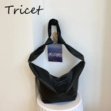 Casual Solid Crossbody Bag Large Capacity Soft Lady Shoulder Bag