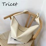 Casual Solid Crossbody Bag Large Capacity Soft Lady Shoulder Bag