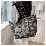 Soft Quilted Cotton Crossbody Messenger Bag Big Tote Handbags