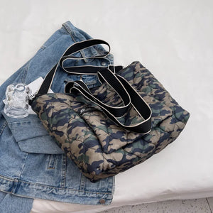 Soft Quilted Cotton Crossbody Messenger Bag Big Tote Handbags