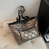 Soft Quilted Cotton Crossbody Messenger Bag Big Tote Handbags
