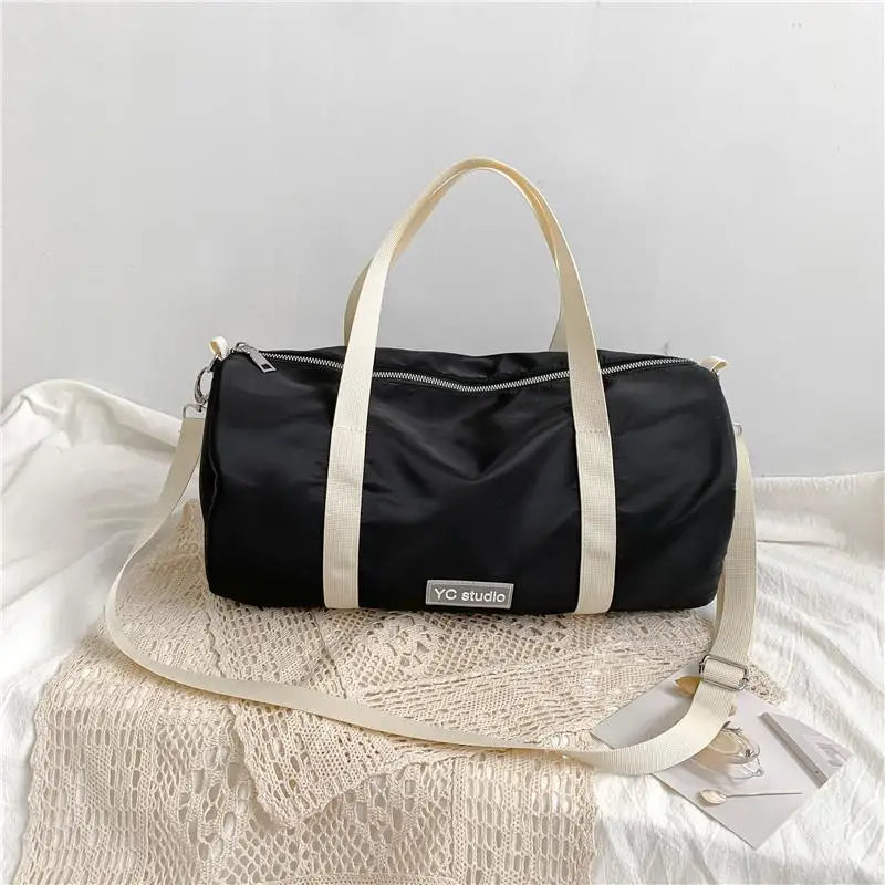 Casual Sports Style Nylon Fitness Bag Large Capacity Waterproof Handbag