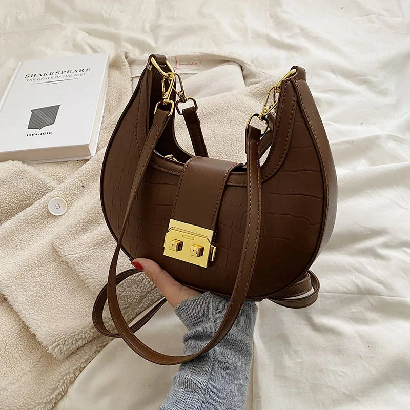 Stone Print Hand Carrying Dumpling Bag - Female Shoulder Bag