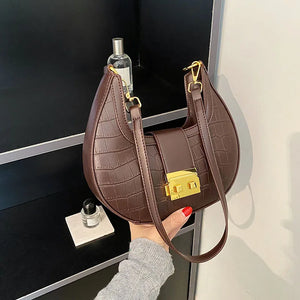 Stone Print Hand Carrying Dumpling Bag - Female Shoulder Bag