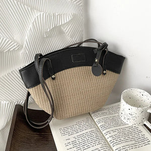 Women Straw Shoulder Bag Small Totes Rattan Beach Travel Purses
