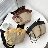 Women Straw Shoulder Bag Small Totes Rattan Beach Travel Purses