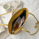 Women Straw Shoulder Bag Small Totes Rattan Beach Travel Purses