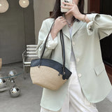 Women Straw Shoulder Bag Small Totes Rattan Beach Travel Purses