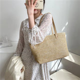 Straw Shoulder Bag Large Capacity Tote Lady Purses
