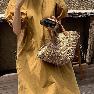 Straw Women Shoulder Bags Woven Handbag Beach Tote Shopping Bags