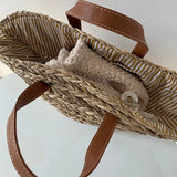 Straw Women Shoulder Bags Woven Handbag Beach Tote Shopping Bags