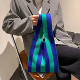 Casual Stripe Pattern Shoulder Bag Women Handbag