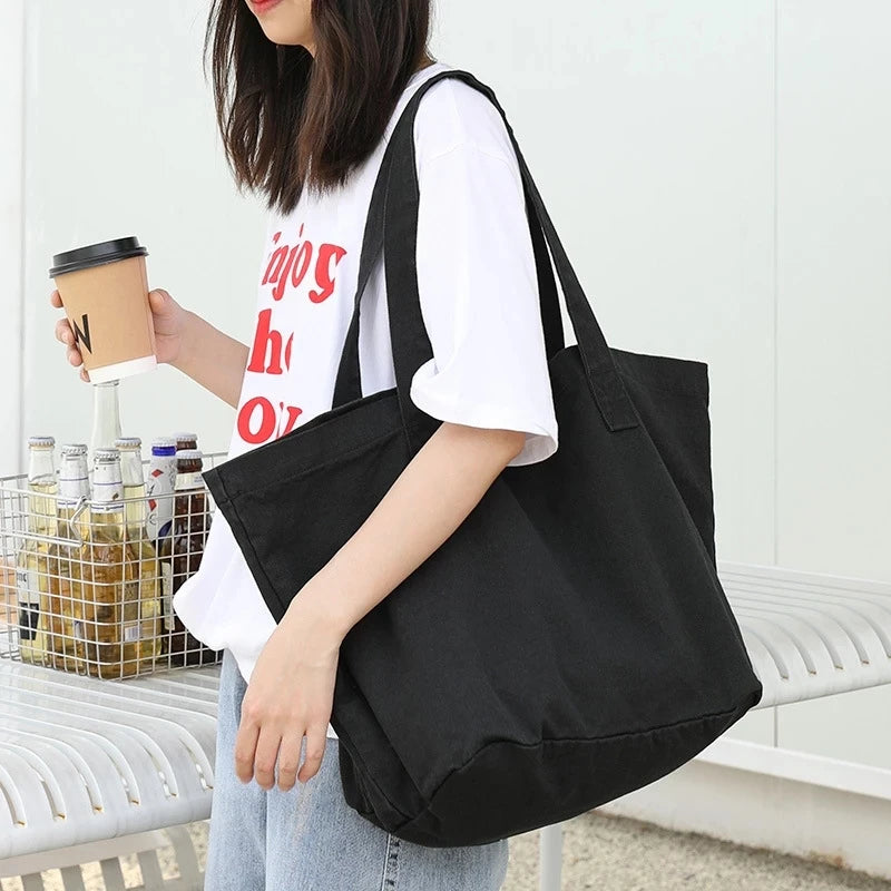 Casual Canvas Shoulder Tote Bag Women's Eco Handbag Large Shopper