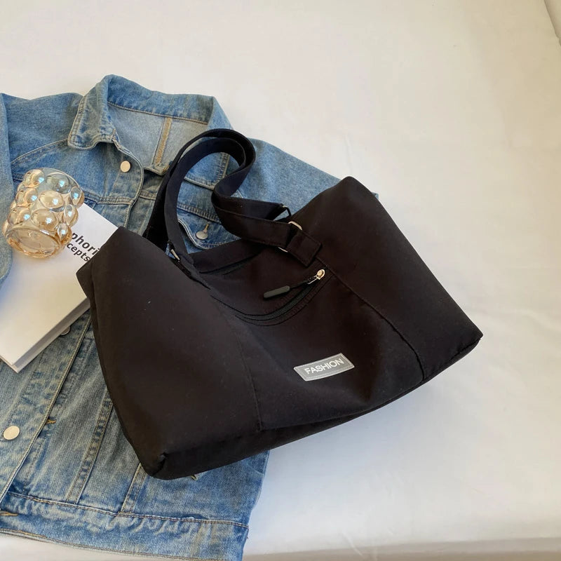 Casual Style Large Canvas Tote Bag for Women Spring Shoulder Side Bag