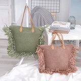 Tassel Straw Bag Paper Woven Women Shoulder Bags Lady Handbags
