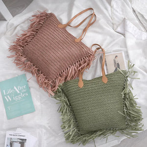 Tassel Straw Bag Paper Woven Women Shoulder Bags Lady Handbags
