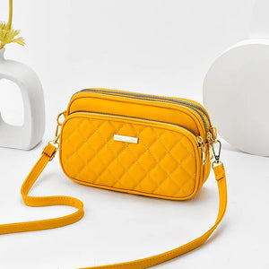 Casual Three Layer Lozenge Shoulder Bag For Women