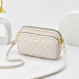 Casual Three Layer Lozenge Shoulder Bag For Women