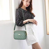 Casual Three Layer Lozenge Shoulder Bag For Women