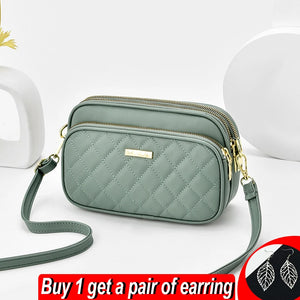 Casual Three Layer Lozenge Shoulder Bag For Women