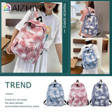 Tie Dye School Backpack for Girls with Multi-layer Pockets
