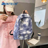 Tie Dye School Backpack Large Capacity Girls College Student Soft Bag