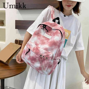 Tie Dye School Backpack Women Large Capacity Soft for College Student