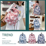 Tie Dye Girls Backpack Chain Travel Large Capacity Knapsack