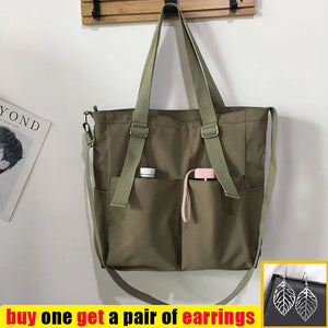 Casual Top-Handle Bag Multi-Pockets Crossbody Oxford Shoulder Bag