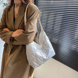 Nylon Women Clutch Handbag Quilted Shoulder Tote Solid Large Capacity
