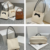 Casual Tote Bags Bowknot INS Women Shoulder Bags Bucket Middle Capacity