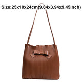 Casual Tote Bags Bowknot INS Women Shoulder Bags Bucket Middle Capacity