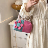 Casual Canvas Tote Bag for Women with Flower Design