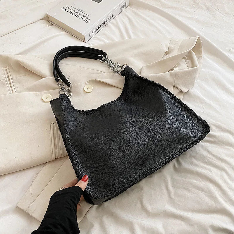 Vintage Soft Leather Tote Bag for Women