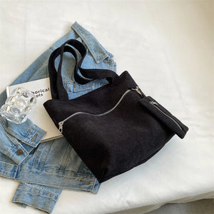 Casual Tote Bag Large Capacity Corduroy Women's Handbag