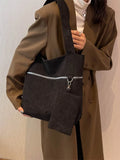 Casual Tote Bag Large Capacity Corduroy Women's Handbag