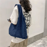 Canvas Tote Shoulder Bags for Women, Large Capacity Open Shopping Handbags