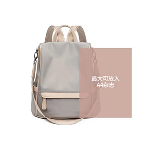 Casual Travel Backpack for Women Waterproof Nylon Anti-theft School Bag