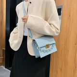 Casual PU Leather Shoulder Bag with Chain - Small Crossbody Purse