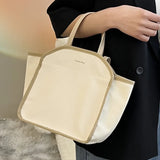 Canvas Top-handle Bag for Women Large Capacity Tote Shoulder Shopping Bag