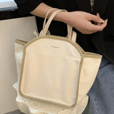 Canvas Top-handle Bag for Women Large Capacity Tote Shoulder Shopping Bag